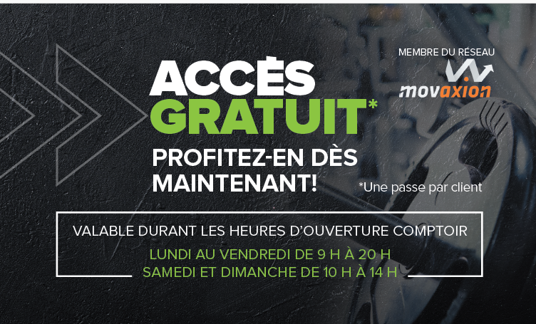 Coupon d'accès gratuit - Club Santé Atmosphère. Valable durant les heures d'ouverture comptoir. Une passe par client.